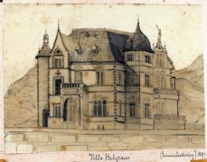 Zeichnung der Villa Belgrano